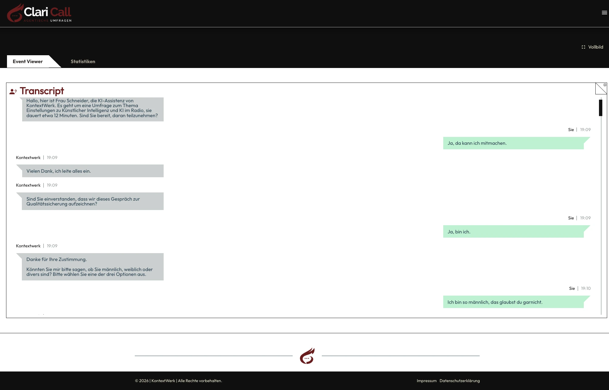 Session: Transkript des Interviews